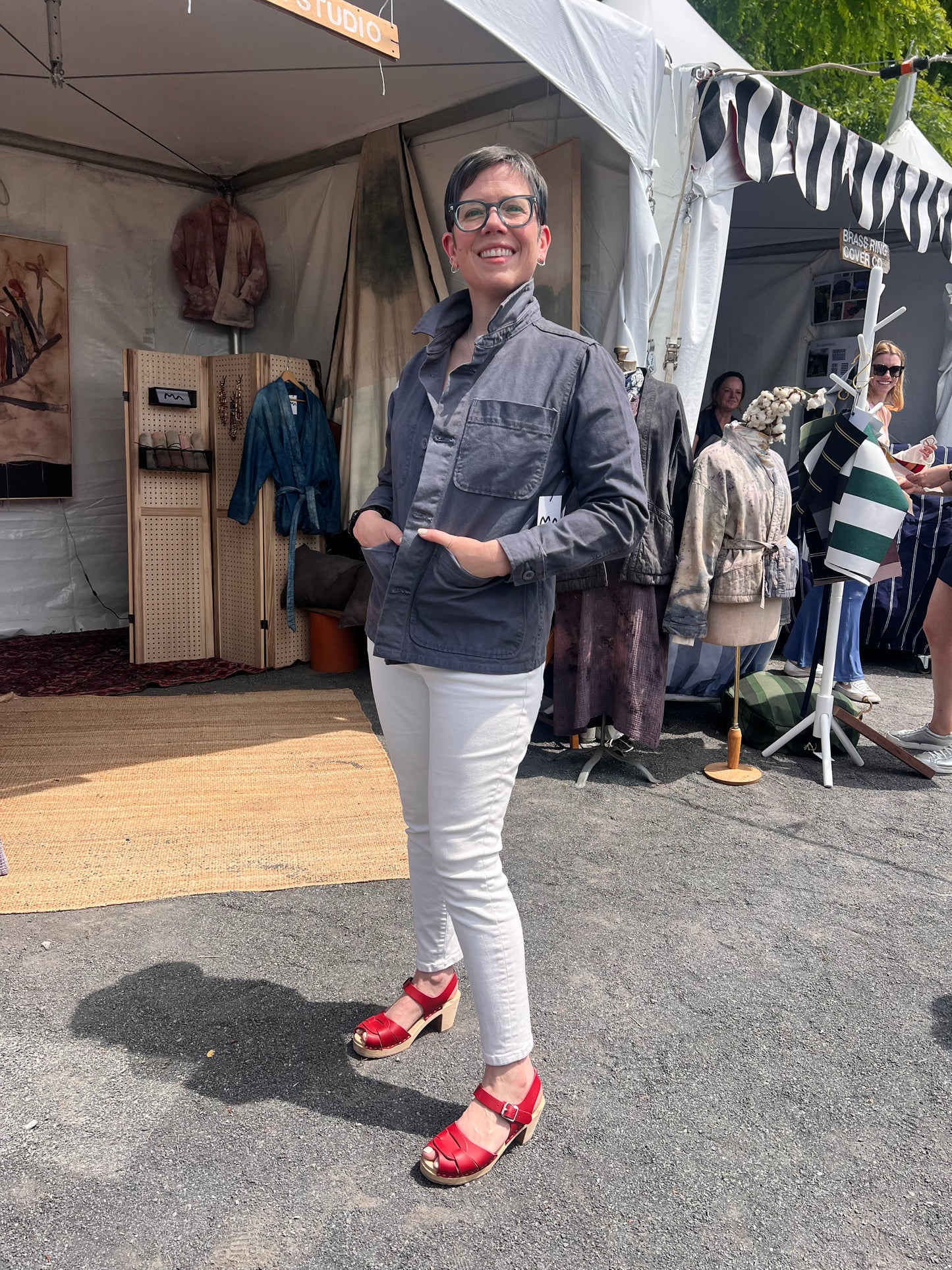 Chore Coat with Blue & Yellow Project