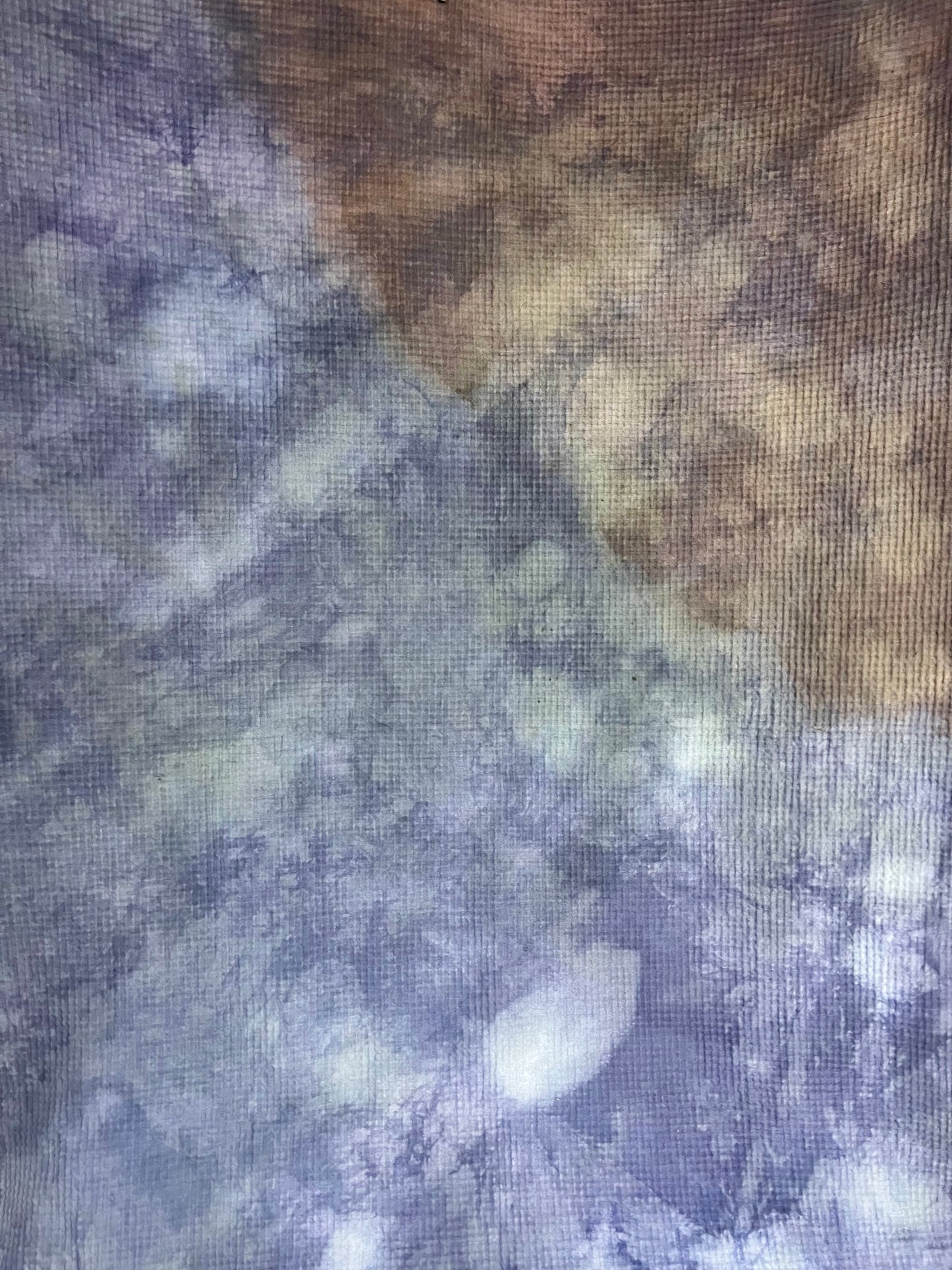 Natural dye with an abstract floral pattern cotton throw blanket.