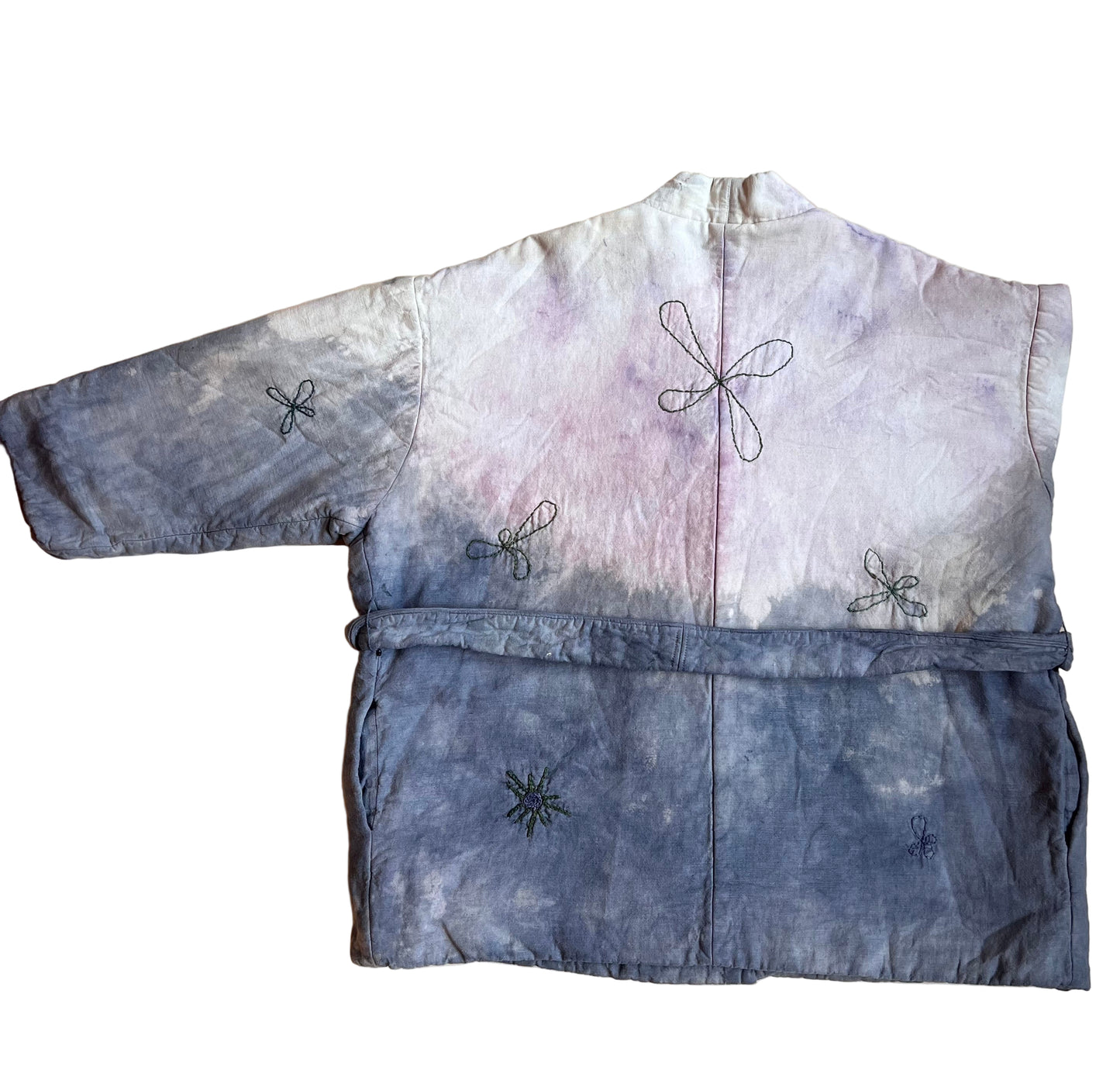 Linen Bubble Coat Flowers