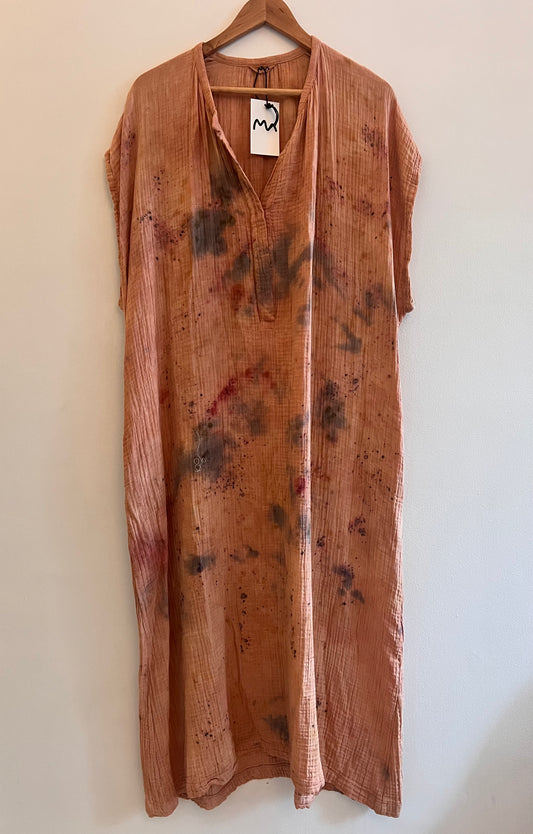 Lounge Dress Peach Paint- large