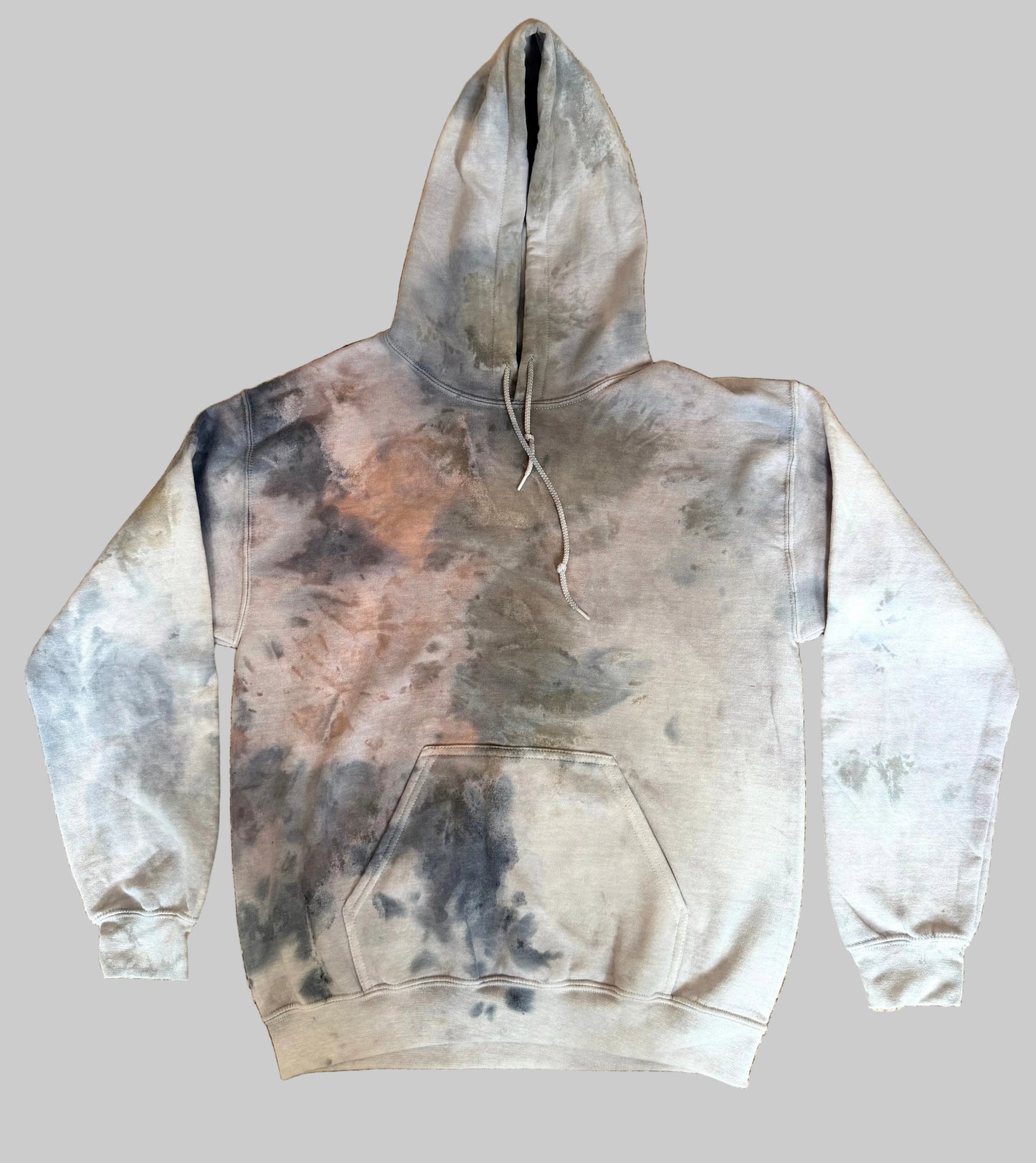 snow dyed hoodie with natural dyes