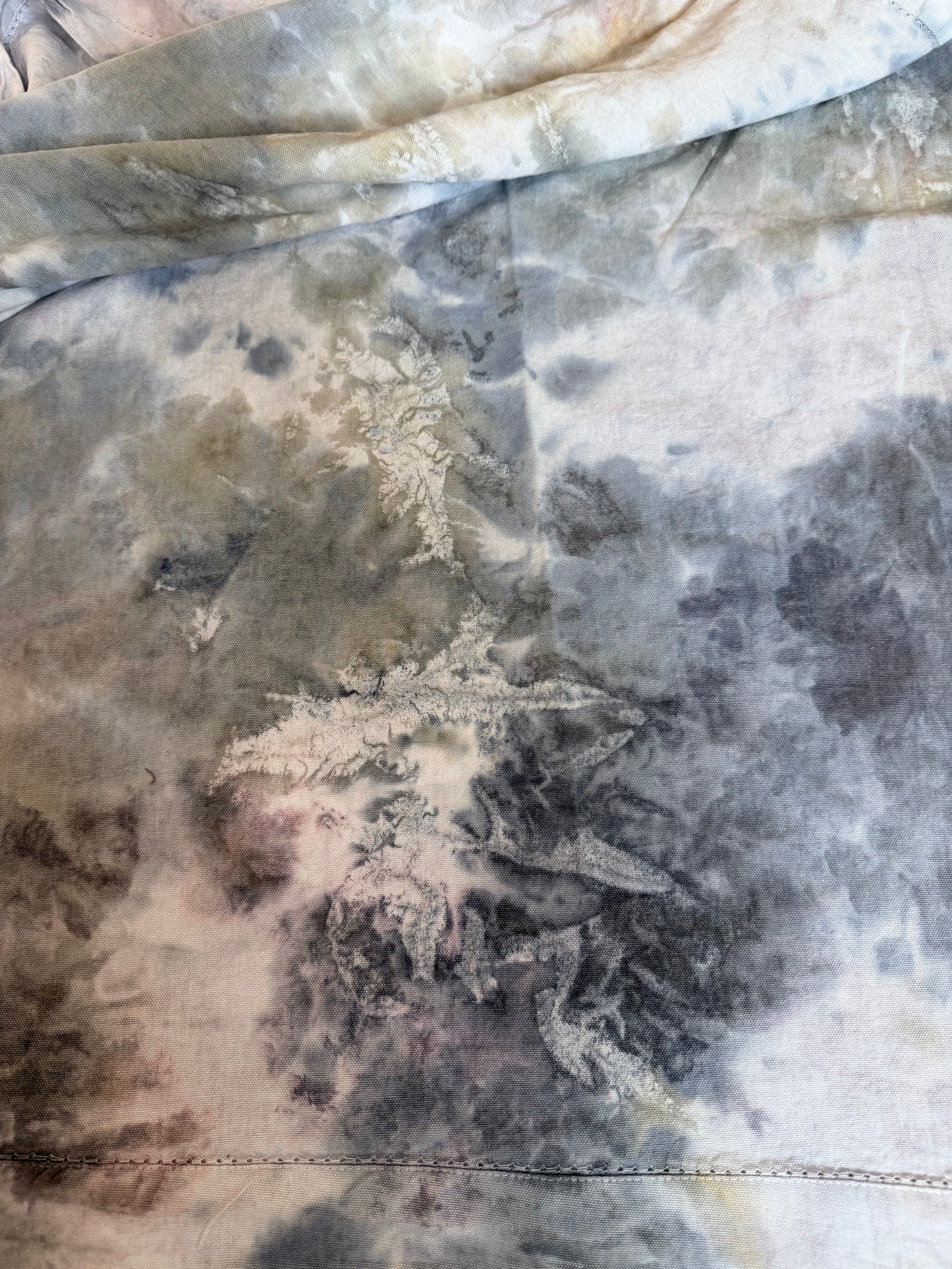 tablecloth snow dyed with natural dyes