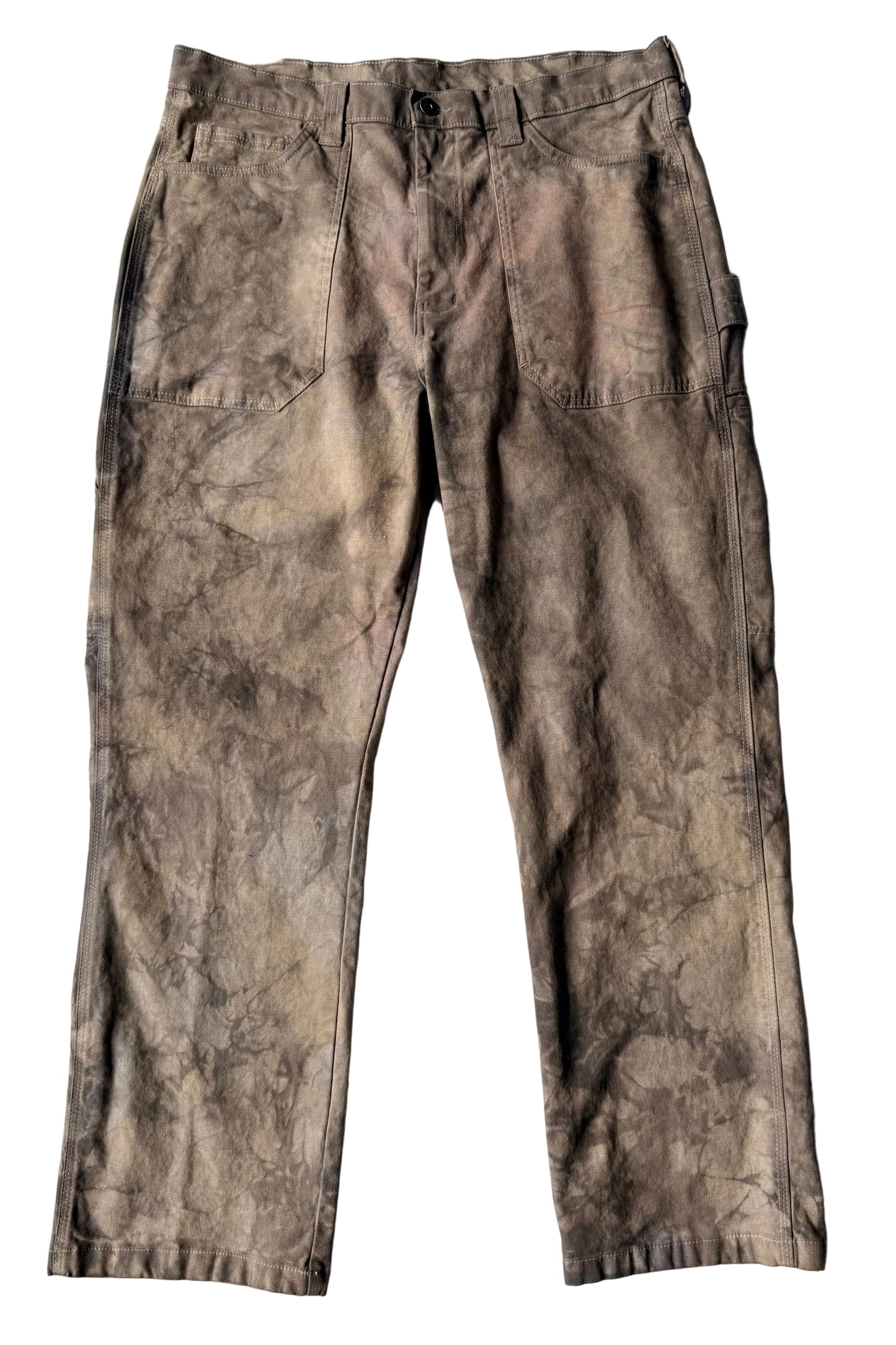 camoflauge inspired naturally dyed painters pants 