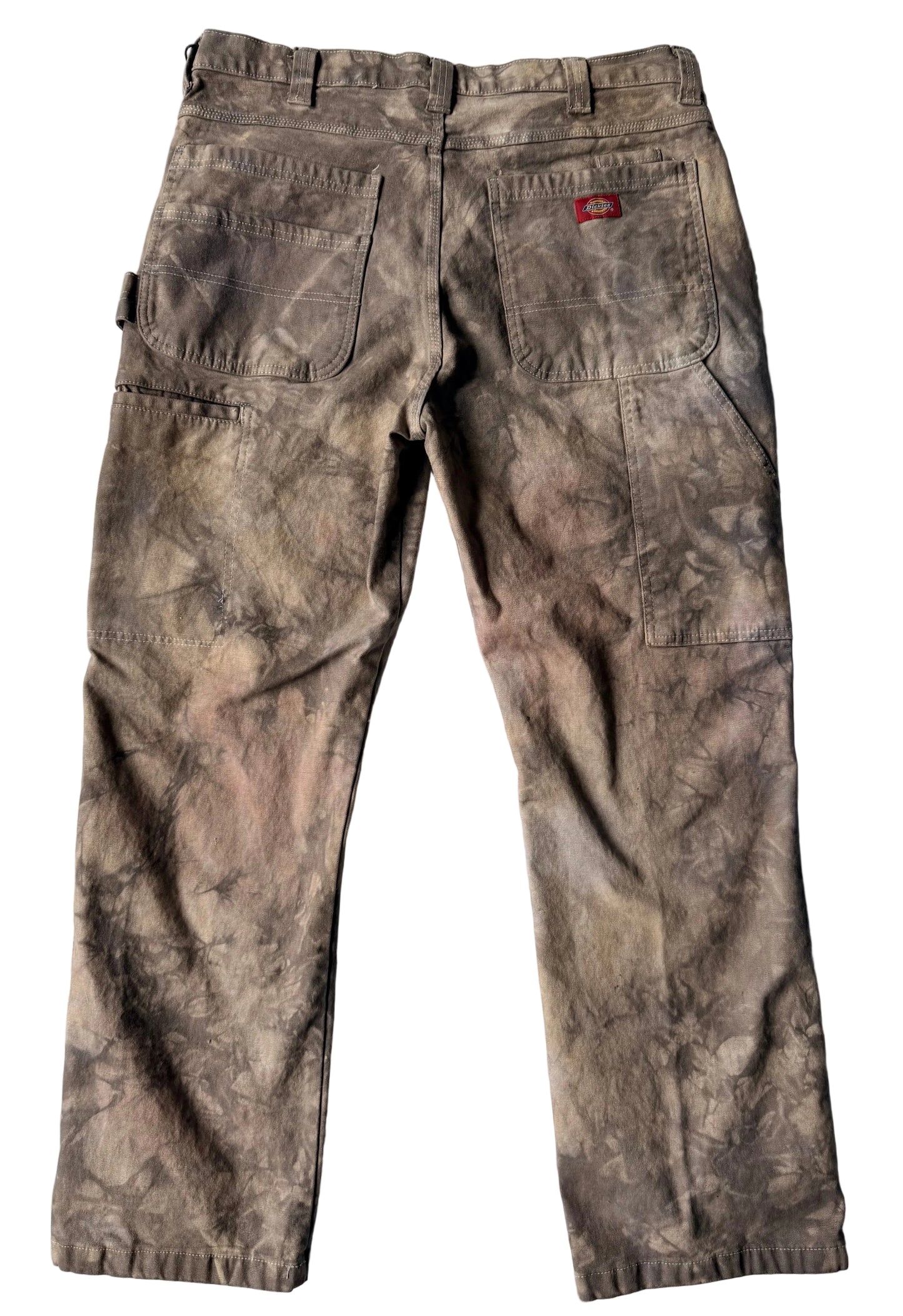 camoflauge inspired naturally dyed paineters pants backside