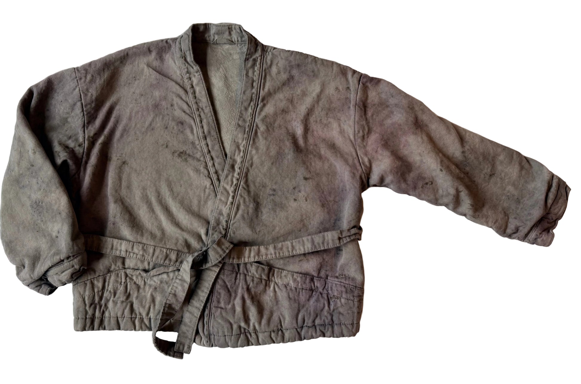 short wrap coat dyed with flowers