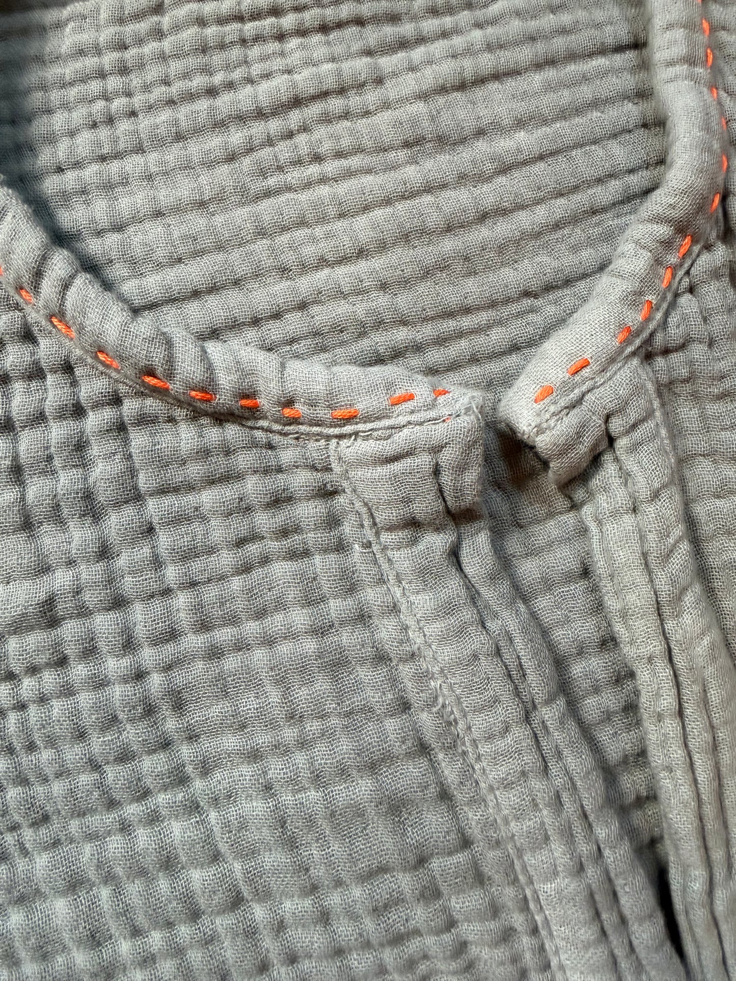 army green orange embroidery along neckline
