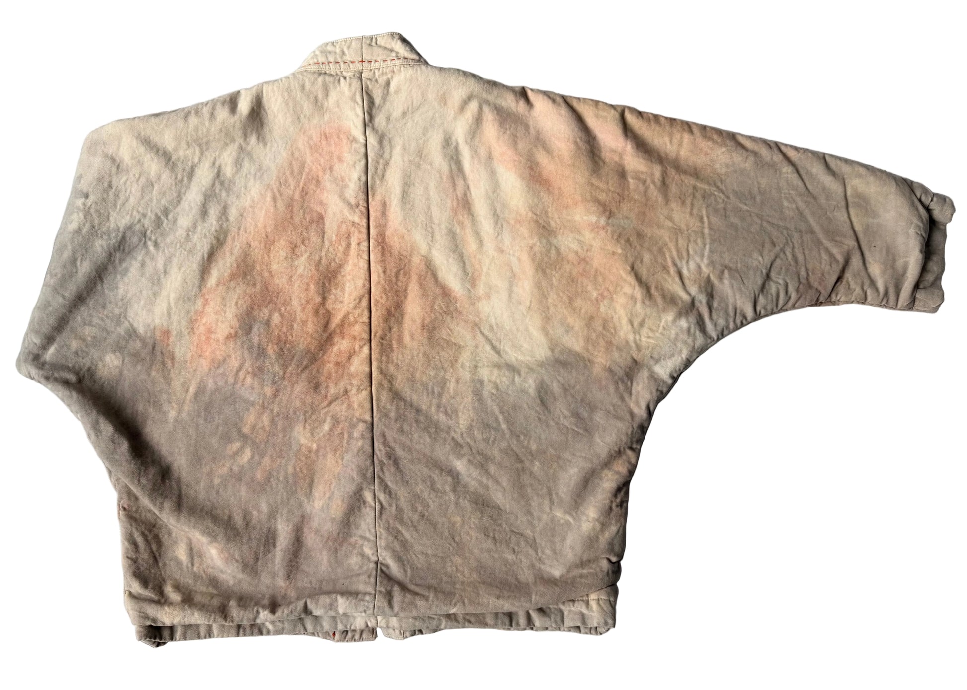 cloud pattern blanket coat backside