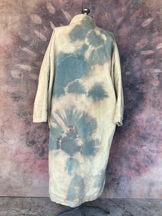 Bubble Plunge coat Indigo Flower